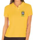 Camisa Polo Feminina Torcedor CBF Brasil Bordado - Alta Qualidade