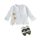 Camisa Polo Floral De Manga Longa Para Bebê 1-3 Anos, Roupas Infantis Coreanas De Outono Camisa Polo Floral De Manga Longa Para Bebê 1-3 Anos, Roupas Infantis Coreanas De Outono