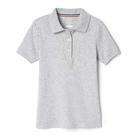 Camisa polo French Toast de manga curta para meninas cinza mesclado