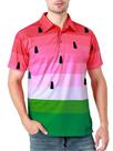 Camisa polo Funny World com estampa de melancia para homens tamanho M