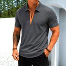 Camisa Polo Gola V Dry Fit Luxo Elegante Poliamida Elastano Sem Botão Respirável Conforto Térmico