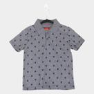 Camisa Polo Infantil Kyly Malha Estampada Masculina