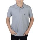 Camisa Polo Juvenil Masculina Applicato Básica Cinza Mescla