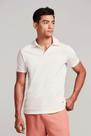 Camisa Polo Linen Blend Slim Fit - Bege Areia