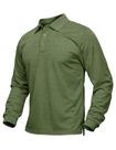 Camisa polo MAGCOMSEN de manga comprida para homens verde militar