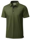 Camisa polo MAGCOMSEN para homens de manga curta, modelagem seca, verde militar
