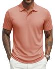 Camisa polo MAGNIVIT Golf para homens de manga curta cinza/rosa Camisa polo MAGNIVIT Golf para homens de manga curta cinza/rosa