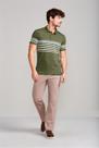 Camisa Polo Malha Slim Fit - Verde Azeitona / Verde Folha