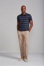 Camisa Polo Malha Slim Fit - Verde Floresta / Azul Marinho