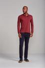Camisa Polo Manga Longa Malha Slim Fit - Marrom Capuccino