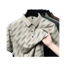 Camisa Polo Masculina Casual De Negócios Com Manga Curta E Estampa 2025 Top Moderno, Respirável E