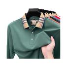 Camisa Polo Masculina De Luxo Com Manga Longa, Confortável E Casual, T-Shirt De Seda E Algodão Com