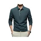 Camisa Polo Masculina De Manga Longa Em Cor Sólida, Casual Para Negócios, Confortável E Quente, Moda