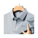Camisa Polo Masculina De Verão Em Seda Gelada Com Manga Curta, Estilo Casual E De Negócios, Camiseta
