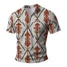 Camisa polo masculina Domirica, atlética, com zíper e estampa asteca