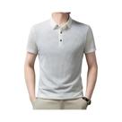 Camisa Polo Masculina Em Xadrez De Cor Sólida, Respirável, Confortável, Elástica, De Manga Curta Camisa Polo Masculina Em Xadrez De Cor Sólida, Respirável, Confortável, Elástica, De Manga Curta