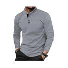 Camisa Polo Masculina Estilosa De Gola Redonda Lisa Com Detalhes Em Contraste Para Uso Doméstico