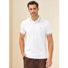 Camisa Polo Masculina Forum Original Branco Com Listras Manga Curta Moderna e Versátil