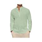 Camisa Polo Masculina Leve E Respirável De Manga Longa Com Gola Henley, Cor Sólida, Estilo Praia, Camisa Polo Masculina Leve E Respirável De Manga Longa Com Gola Henley, Cor Sólida, Estilo Praia,