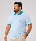 Camisa Polo Masculina Plus Size Manga Curta Select Azul