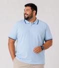 Camisa Polo Masculina Plus Size Manga Curta Select Azul