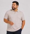 Camisa Polo Masculina Plus Size Manga Curta Select Bege