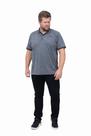 Camisa Polo Masculina Plus You Size Piquet 3D Preta G4 ao G6