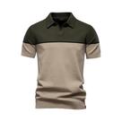 Camisa Polo Masculina Slim Fit Com Decote Em V E Listras Coloridas, Casual Para O Verão, Confortável Camisa Polo Masculina Slim Fit Com Decote Em V E Listras Coloridas, Casual Para O Verão, Confortável
