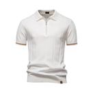Camisa Polo Masculina Slim Fit De Cor Sólida Com Zíper AIOPESON Para Atividades Físicas E Escritório Camisa Polo Masculina Slim Fit De Cor Sólida Com Zíper AIOPESON Para Atividades Físicas E Escritório