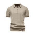 Camisa Polo Masculina Slim Fit De Cor Sólida Com Zíper AIOPESON Para Atividades Físicas E Escritório Camisa Polo Masculina Slim Fit De Cor Sólida Com Zíper AIOPESON Para Atividades Físicas E Escritório