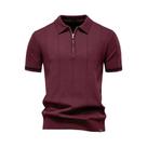 Camisa Polo Masculina Slim Fit De Cor Sólida Com Zíper AIOPESON Para Atividades Físicas E Escritório Camisa Polo Masculina Slim Fit De Cor Sólida Com Zíper AIOPESON Para Atividades Físicas E Escritório