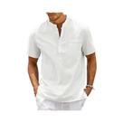 Camisa Polo Masculina Slim Fit Respirável Verão Casual Cor Sólida Botão Manga Curta Camiseta