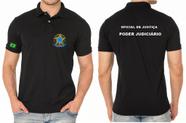 Camisa polo masculino oficial de justiça bordado em malha piquet