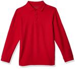 Camisa polo Nautica Little Boys Uniforme de manga comprida vermelha