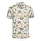 Camisa polo Pigmoo Funny Dinosaur Golf para homens de manga curta