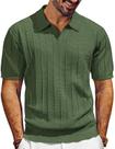 Camisa polo PJ PAUL JONES com decote em V tricotada de manga curta para homens