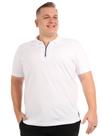 Camisa Polo Plus Size Masculina Anistia com Zíper e Punho Branca