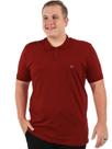 Camisa Polo Plus Size Masculina Com Bolso e Punho Tijolo