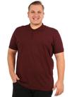 Camisa Polo Plus Size Masculina com Bolso e Punho Vinho
