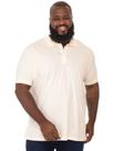 Camisa Polo Plus Size Masculina Lisa com Punho Off White