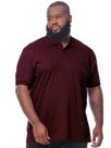 Camisa Polo Plus Size Masculina Lisa Com Punho Vinho