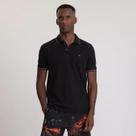 Camisa polo preto gola listrada docthos