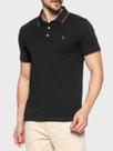 Camisa Polo Reserva Slim Enxuto Friso Único Preta - Cor Preto - Tamanho L/G