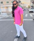 Camisa polo rosa masculina Camisa polo rosa masculina