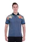 Camisa Polo Slim Floral Yacht Master - Mescla Marinho