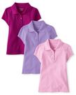 Camisa polo The Children's Place Girls Aurora Pink, pacote com 3