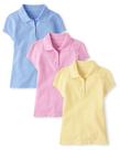 Camisa polo The Children's Place Girls, pacote com 3 unidades, tamanho M