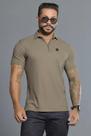 Camisa Polo Verde Musgo com Zíper e Gola Estruturada Pit Bull 88830 Tamanho:MCor:Verde