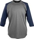 Camisa Rawlings de manga 3/4 para homens, grafite/azul marinho, 3G