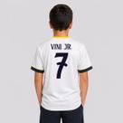 Camisa Real Madrid Coroa Infantil Branca 7 Vini Jr